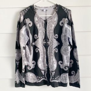 Isaac Mizrahi size medium Cardigan black & grey